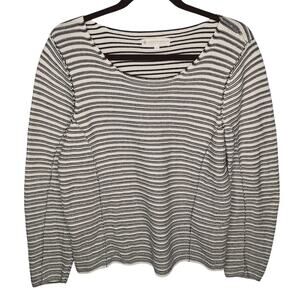 Indigenous Organic Cotton Sweater Striped Small Hand Loomed Peru Fisherman